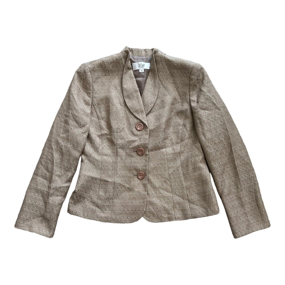 Le Suit Brown Shimmer Blazer 6P